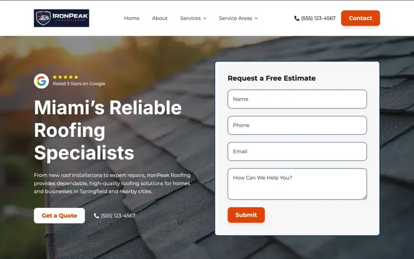 A contractor website built for the trade and the town