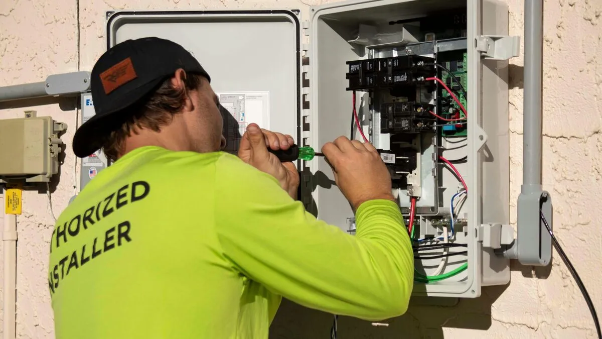 Electrician on a job