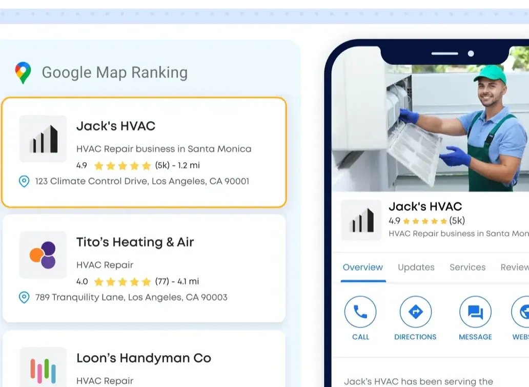 A Google Business Profile ranked first in the map pack